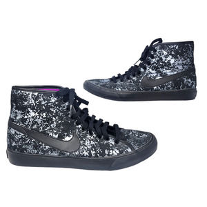 Nike High Tops Womens 10 RARE Court Mid Black Metallic Silver Purple Sneakers